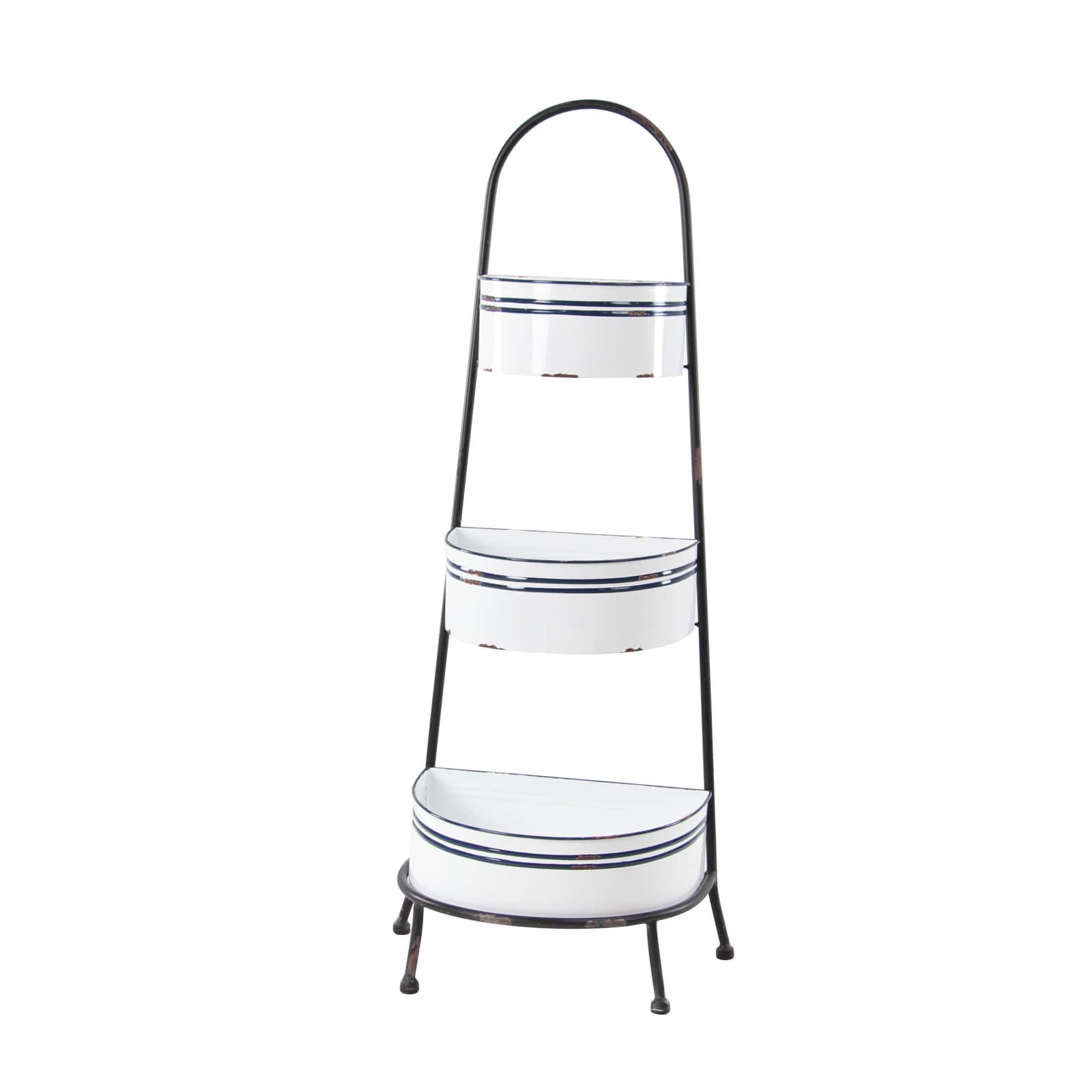 White Iron Farmhouse Display Shelving Unit