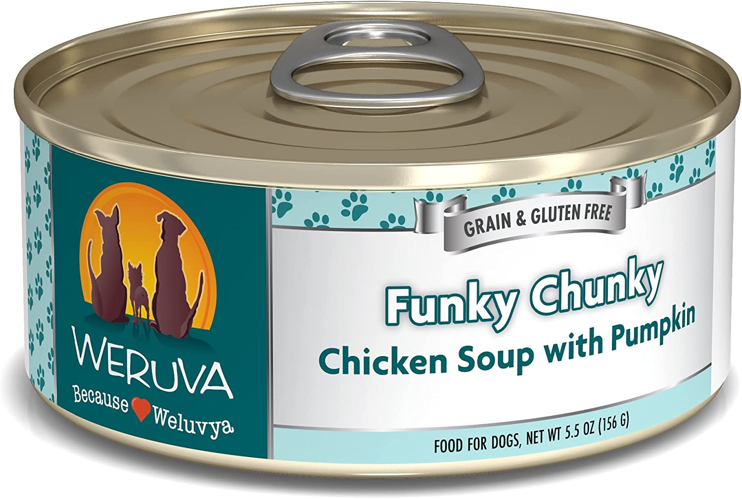 Weruva Funky Chunky Chicken Soup with Pumpkin Grain-Free Canned Dog Food 5.5 Ounce (Pack of 24)