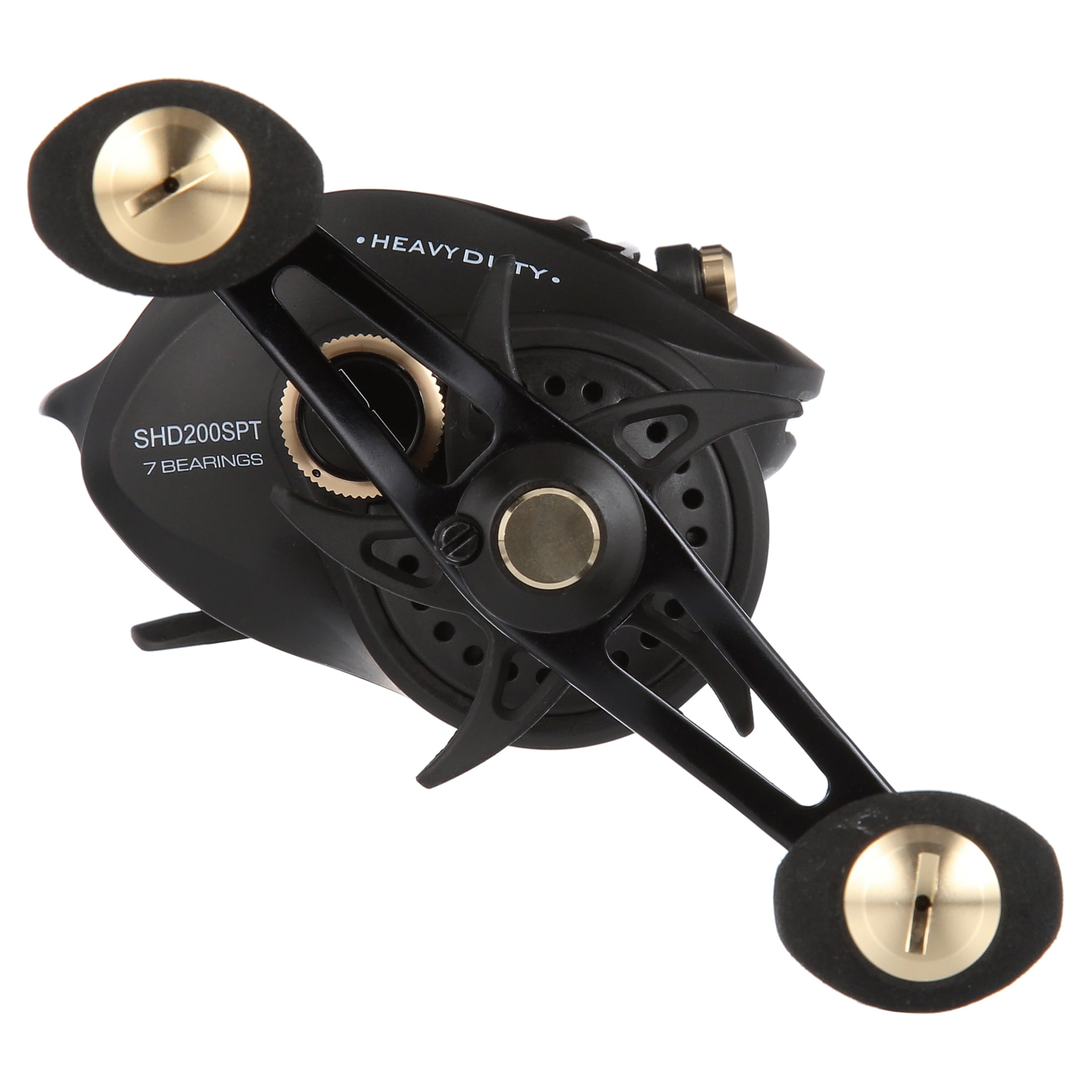 Quantum Smoke HD Baitcast Fishing Reel. Size 200 Reel. Right-Hand Retrieve. Continuous Anti-Reverse Clutch. Large EVA Handle Knobs. 7.3:1 Gear Ratio. Black