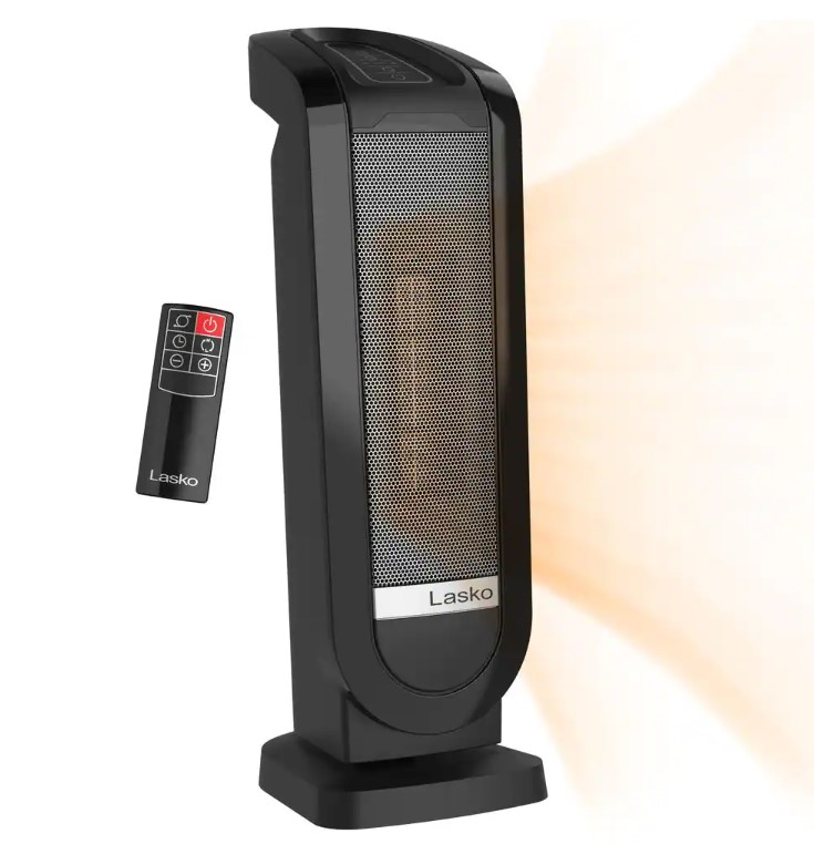 Lasko CT22840 Tower 22 in. Electric Ceramic Oscillating Space Heater with Digital Display and Remote Control