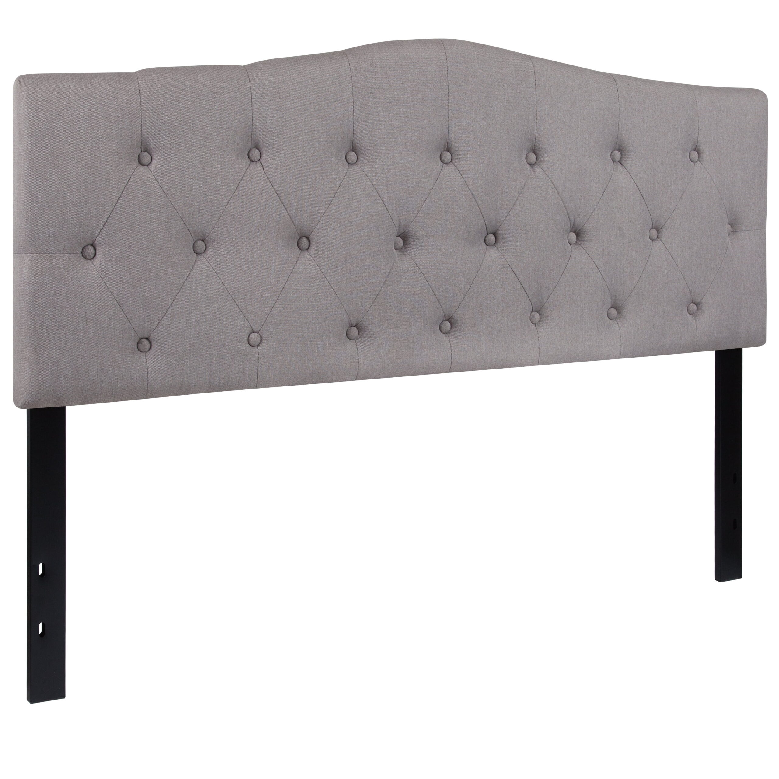 Flash Furniture Cambridge Tufted Upholstered Queen Size Headboard in Light Gray Fabric