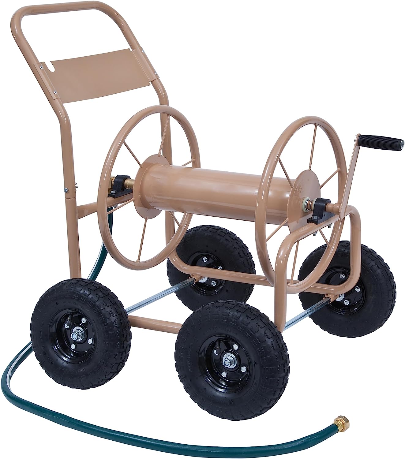 Liberty Garden 870-M1-2 Industrial 4-Wheel Garden Hose Reel Cart. Holds 300-Feet of 5/8-Inch Hose - Tan