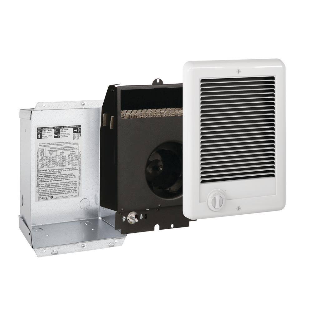 Cadet CSC101TW 120-volt 1.000-watt Com-Pak In-wall Fan-forced Electric Heater in White with Thermostat