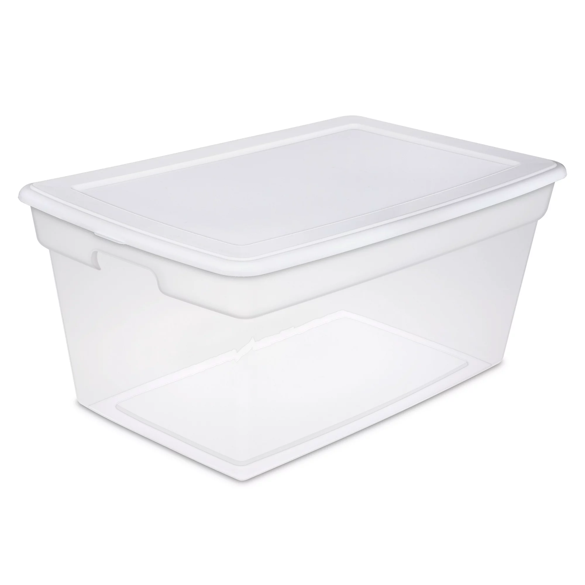Sterilite 90 Qt. Storage Box Plastic. White. Set of 4