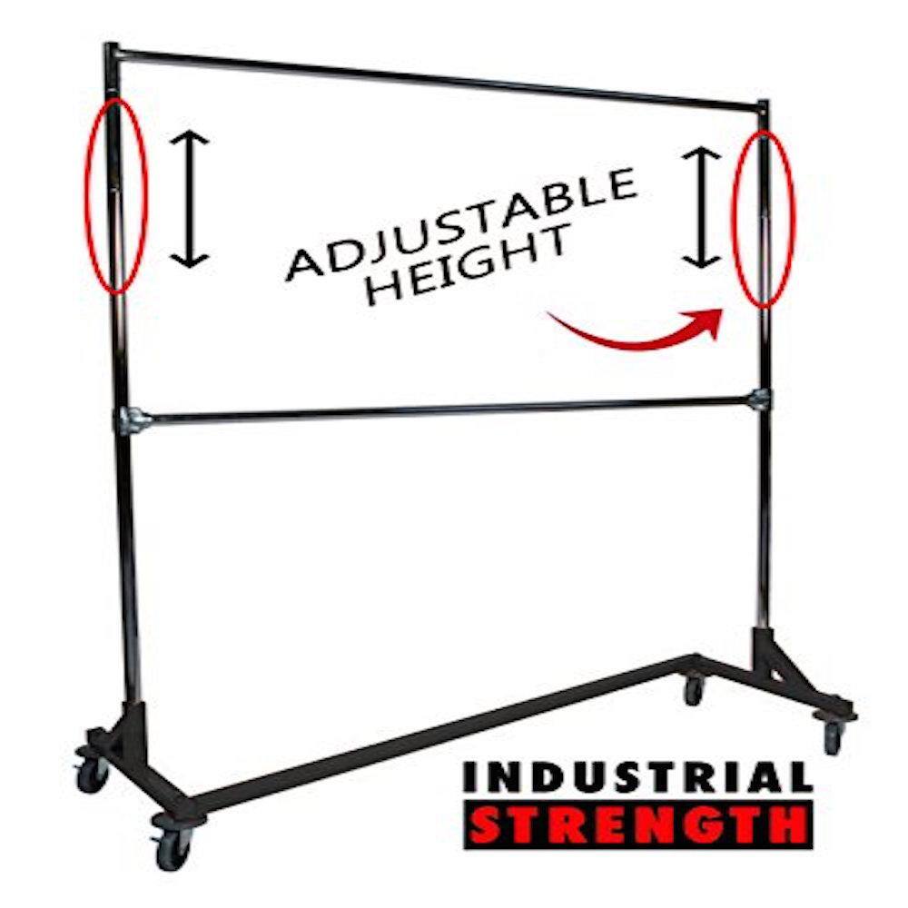 Only Hangers GR600EH Black Steel Clothes Rack 63 in. W x 84 in. H