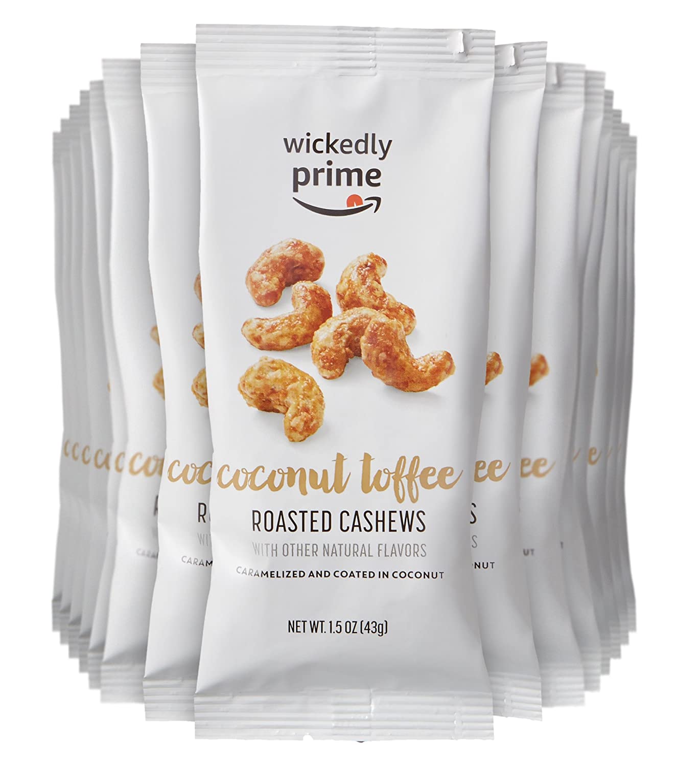 Wickedly Prime Roasted Cashews. Coconut Toffee. Snack Pack. 1.5 Ounce (Pack of 15)