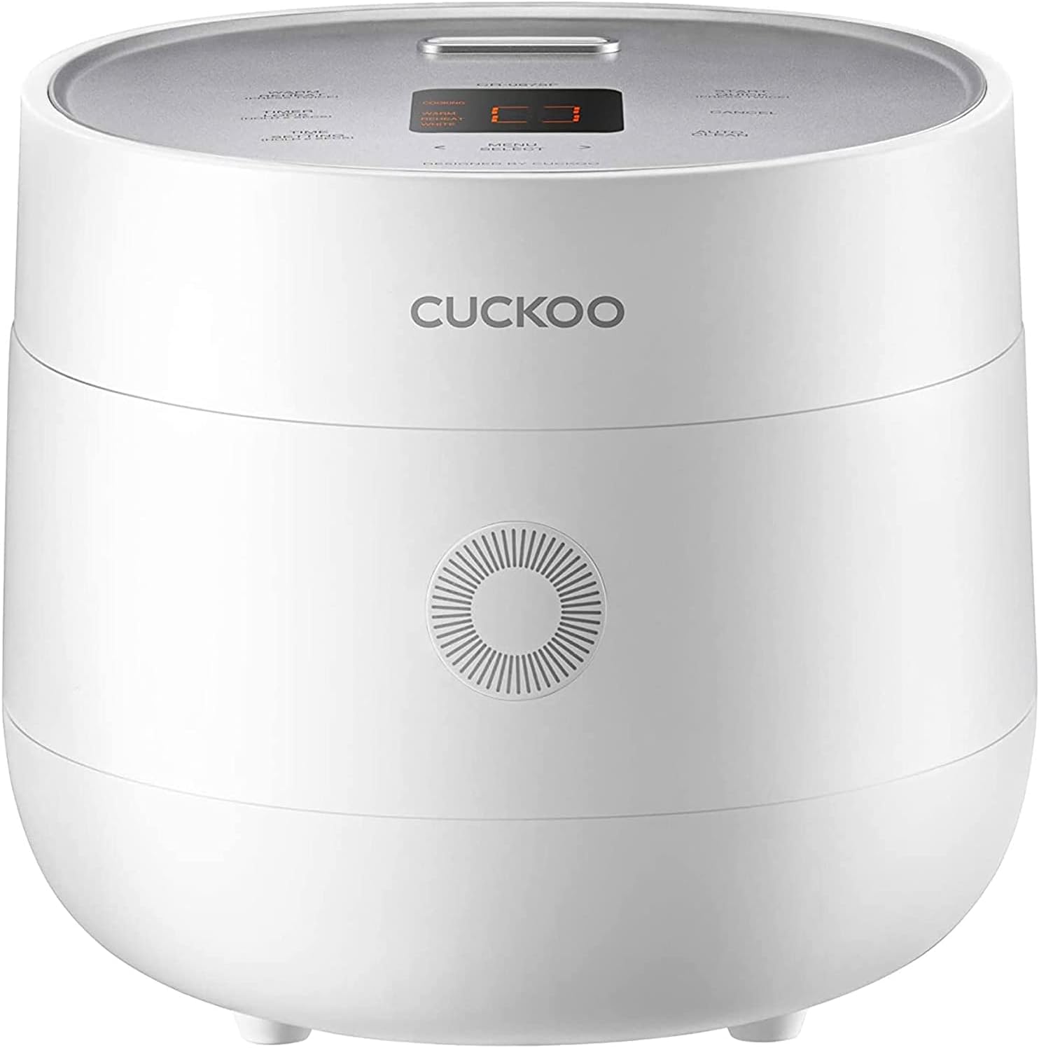 CUCKOO CR-0375F | 3-Cup/0.75-Quart (Uncooked) Micom Rice Cooker | 10 Menu Options: Oatmeal. Brown Rice & More. Touch-Screen. Nonstick Inner Pot | White