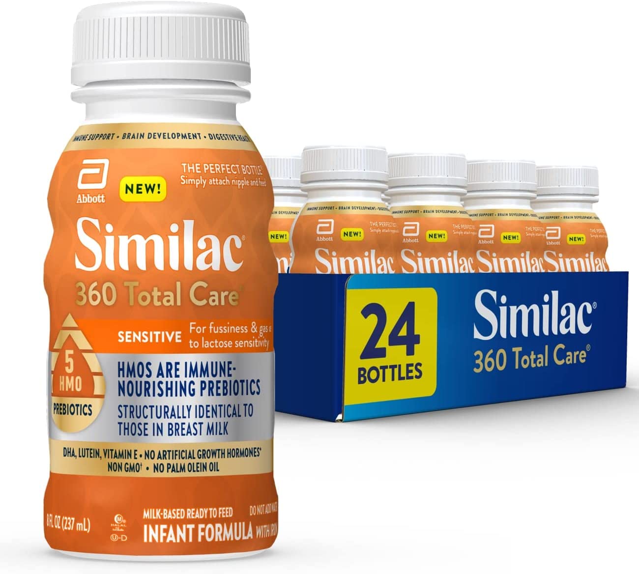 Similac 360 Total Care Sensitive Infant Formula. Baby Formula. Ready-to-Feed. 8 Fl Oz. Pack of 24