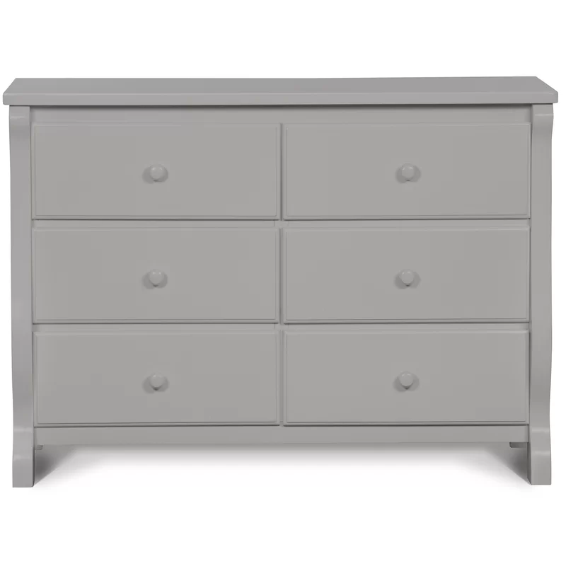 Delta Children 70816-026 Universal 6 Drawer Dresser. Greenguard Gold Certified. Grey