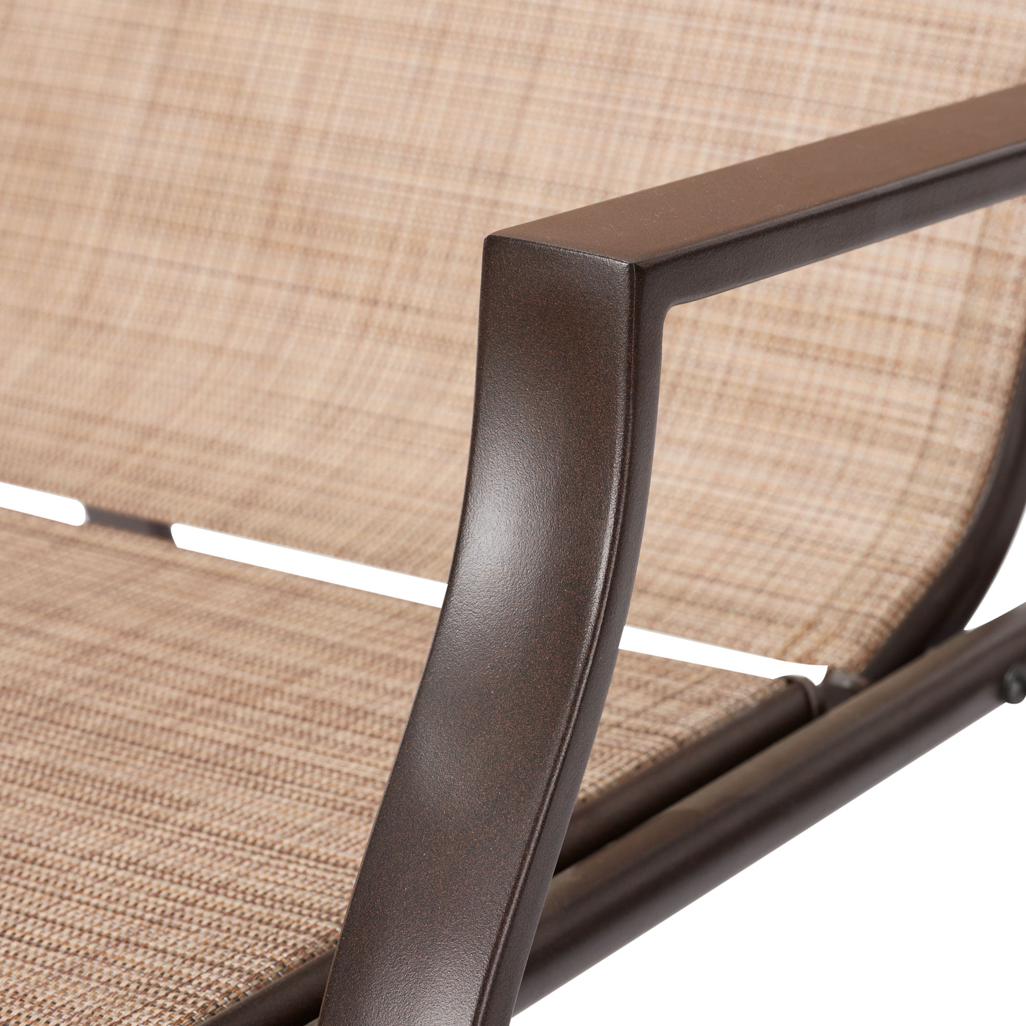 Mainstays Sand Dune Reclining Steel Outdoor Chaise Lounge - Set of 2. Beige/Black