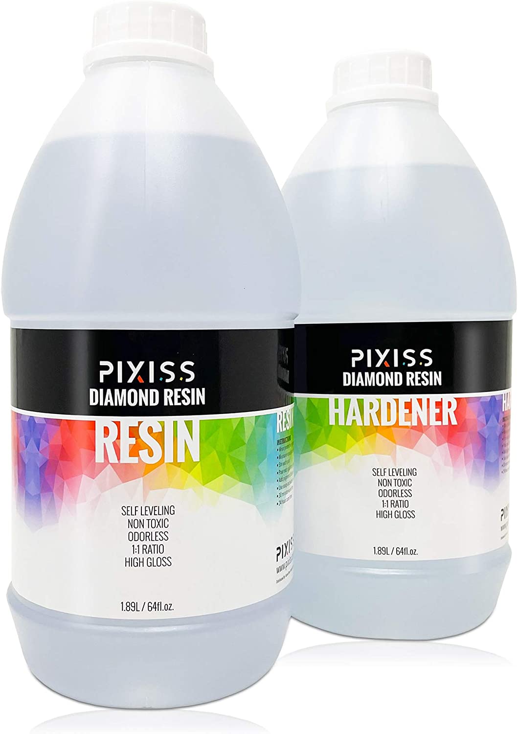 Pixiss Epoxy Resin Crystal Clear Casting Resin for Epoxy and Resin Art | Pixiss Brand Easy Mix 1:1 Gallon Kit | Supplies for Tumblers. Jewelry Resin. Molds. Crafting Resin Kit