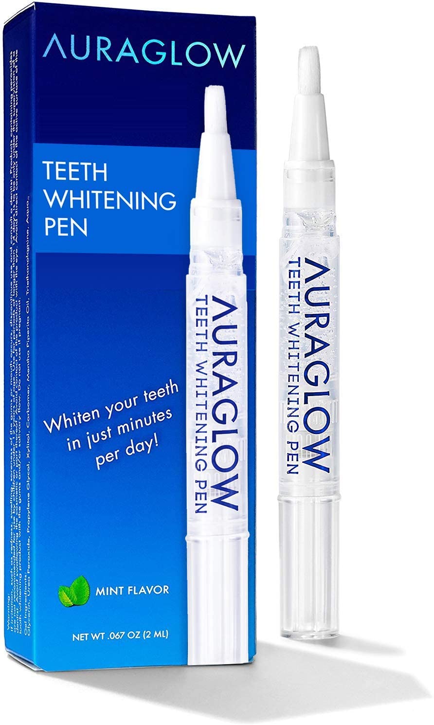 AuraGlow Teeth Whitening Pen. 35% Carbamide Peroxide. 15+ Whitening Treatments