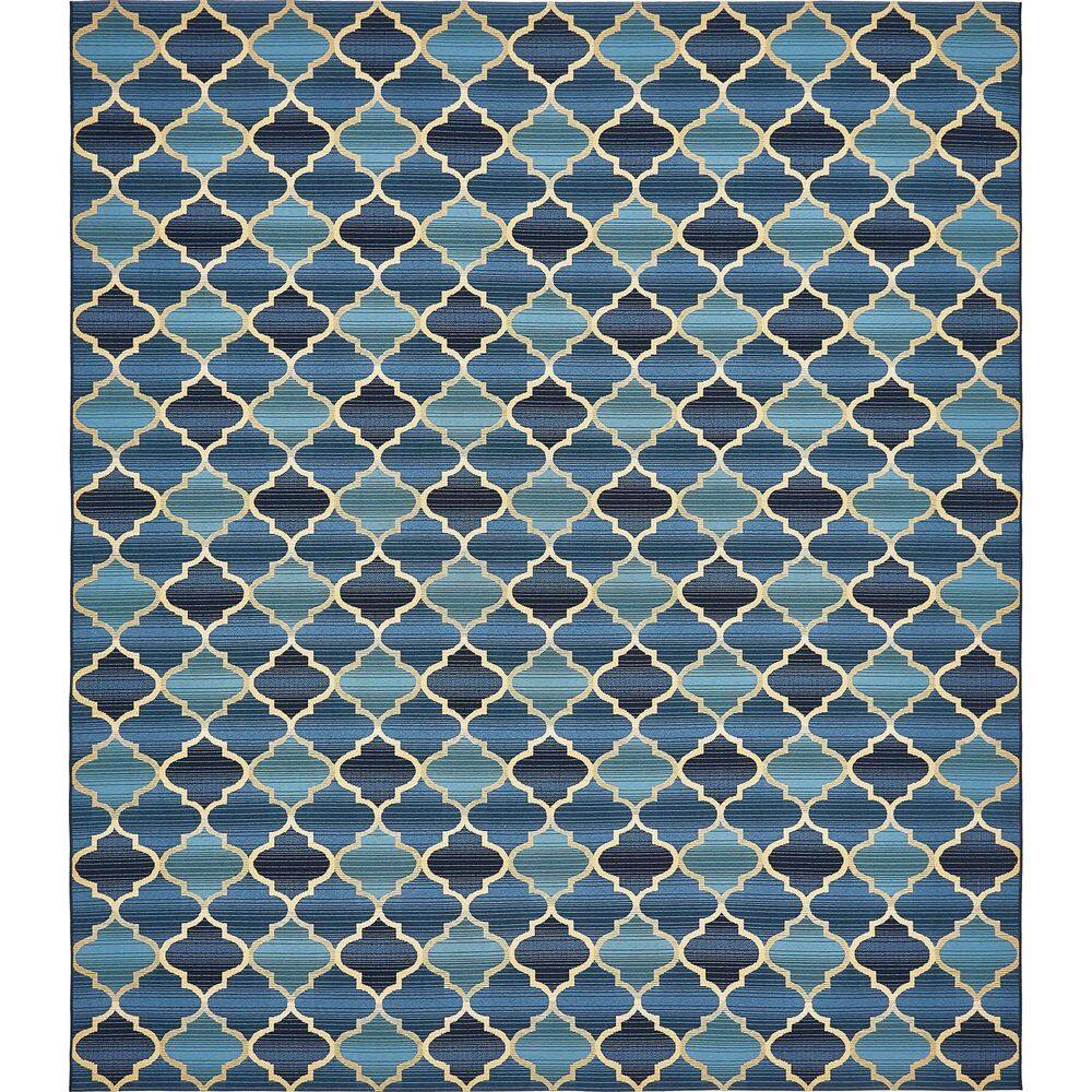 Unique Loom  Outdoor Eden Trellis Blue 10′ 0 x 12′ 0 Area Rug