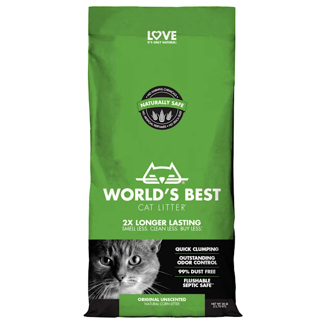 World-s Best Original Series Clumping Unscented Corn Cat Litter. 28 lbs.