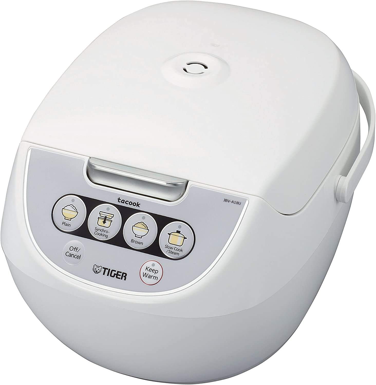 Tiger Corporation JBV-A18U 10-Cup Micom Rice Cooker and Warmer with Tacook Plate. White