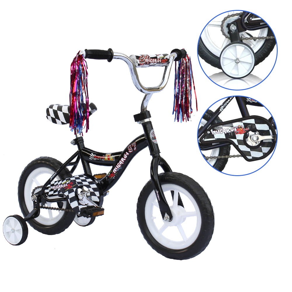 12 inch Kids Bike for 2-4 Years Old Kids. EVA Tires and Training Wheels