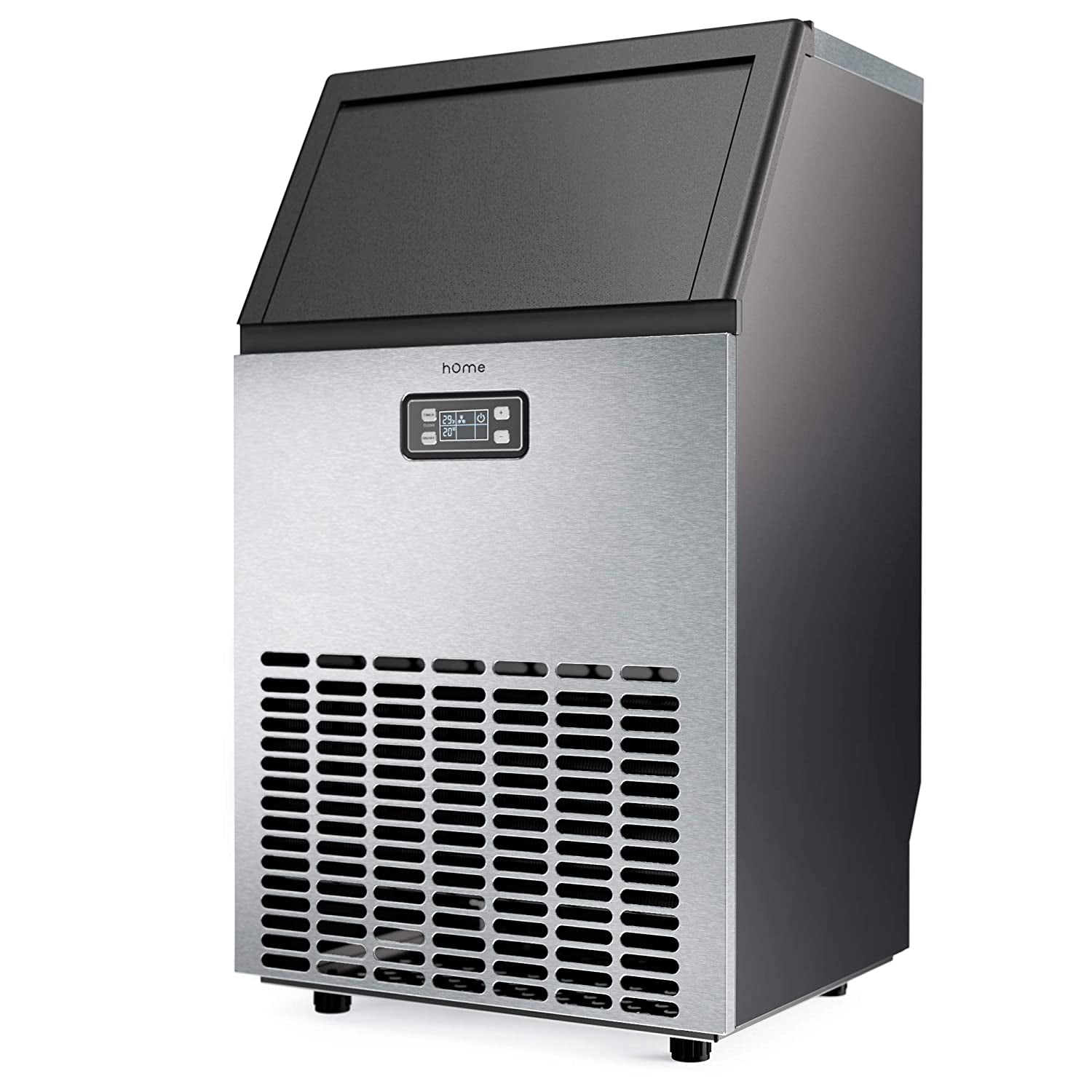 hOmeLabs Freestanding Commercial Ice Maker Machine - Makes 99 Pounds Ice in 24 hrs with 29 Pounds Storage Capacity - Ideal for Restaurants. Bars. Homes and Offices - Includes Scoop and Connection Hose