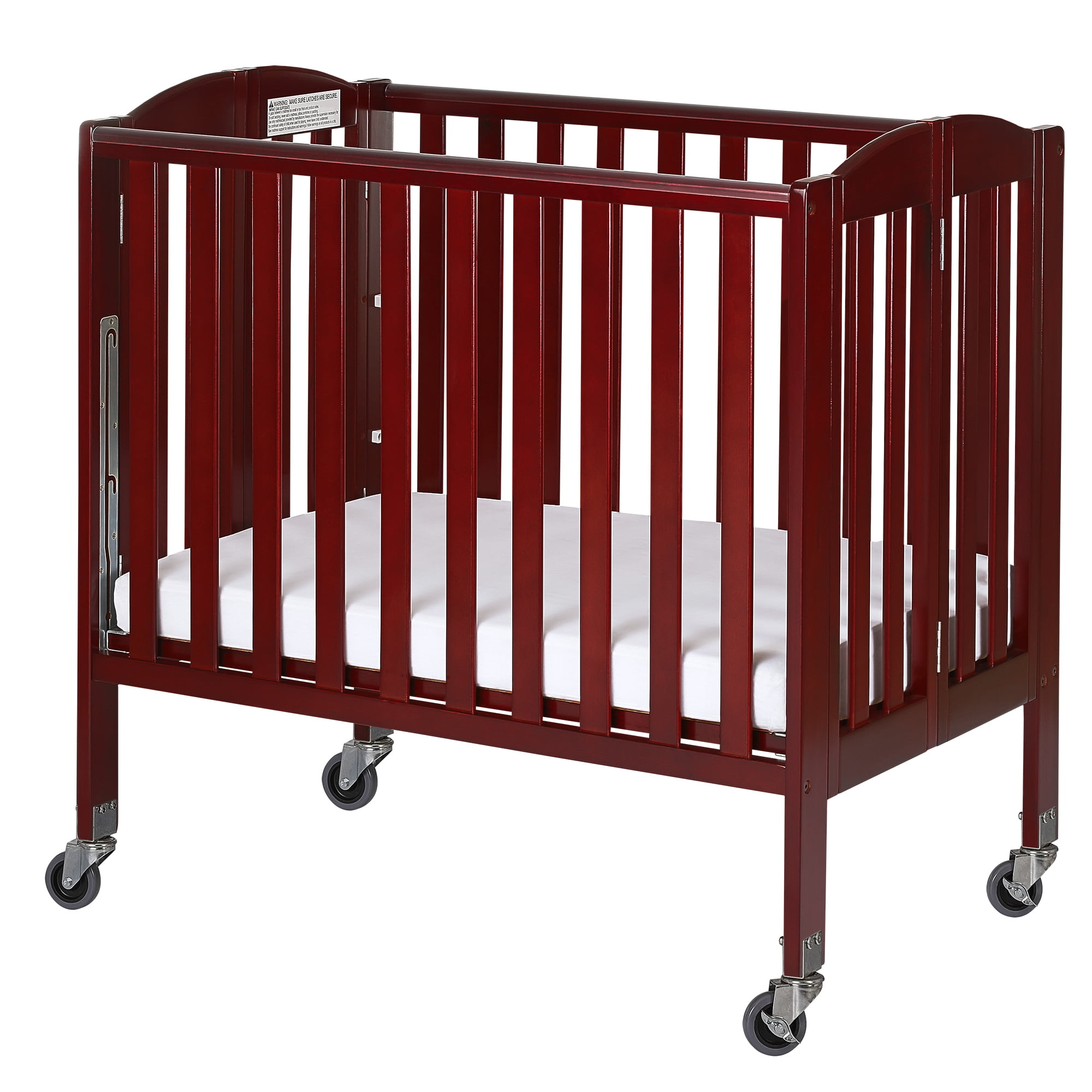 Dream On Me Birch 3-in-1 Folding Portable Mini Crib. Cherry