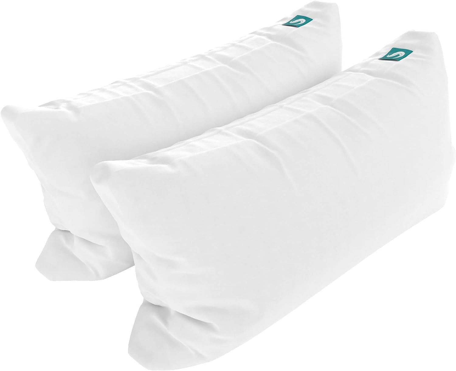 Sleepgram Bed Support Adjustable Hypoallergenic Cool Sleeping Loft Soft Pillow with Removeable Microfiber Cover. King Size. White (2 Pack)