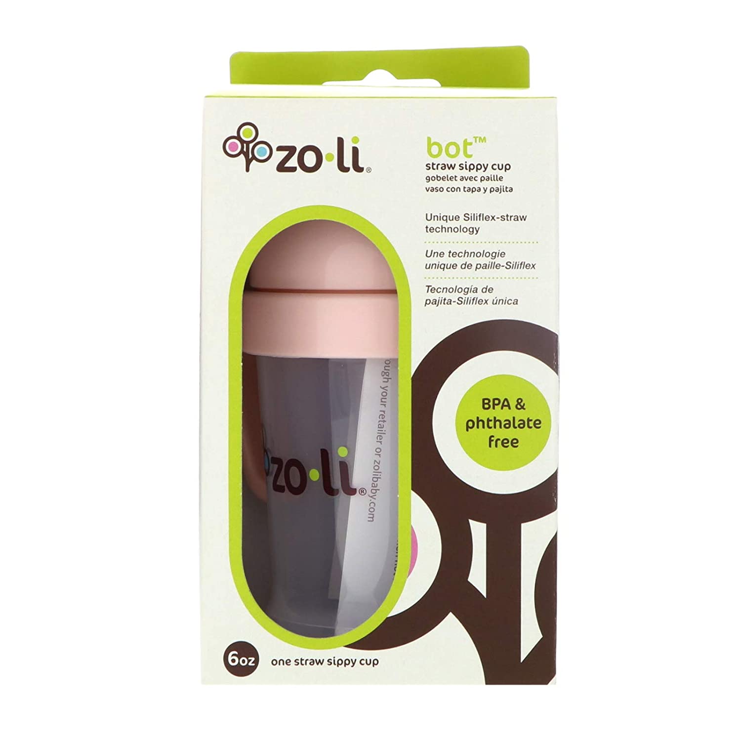 ZOLI Inc Blush Sippy Cup with Straw. 1 EA