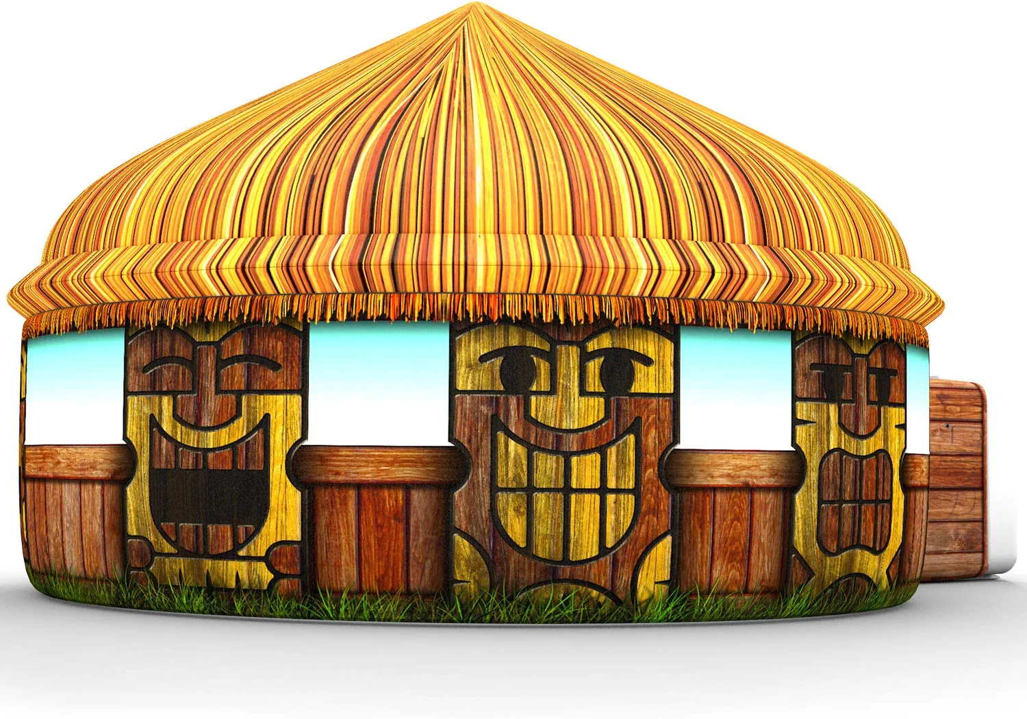 The Original AIR FORT Build A Fort in 30 Seconds. Inflatable Fort for Kids (Tiki Hut)