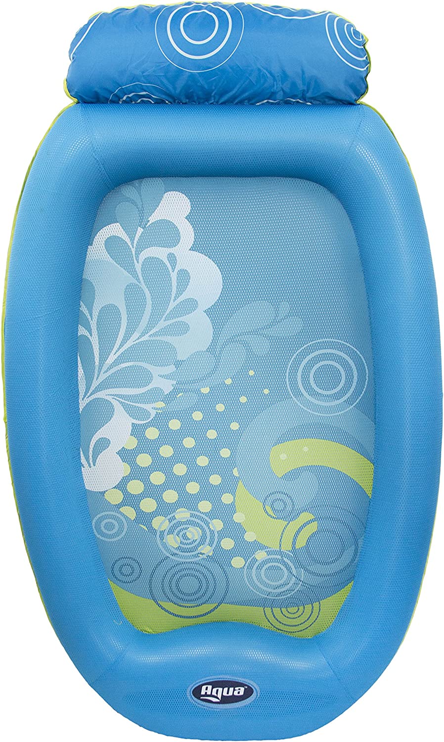 Aqua Comfort Pool Float Lounge – Inflatable Pool Floats for Adults with Headrest and Footrest – Bubble Waves