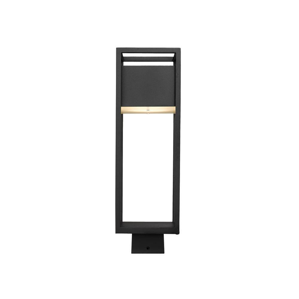Filament Design  Barwick 1-Light 19.75 inch Black Aluminum Hardwired Outdoor Post Light with Square Standard Fitter with Integrated LED
