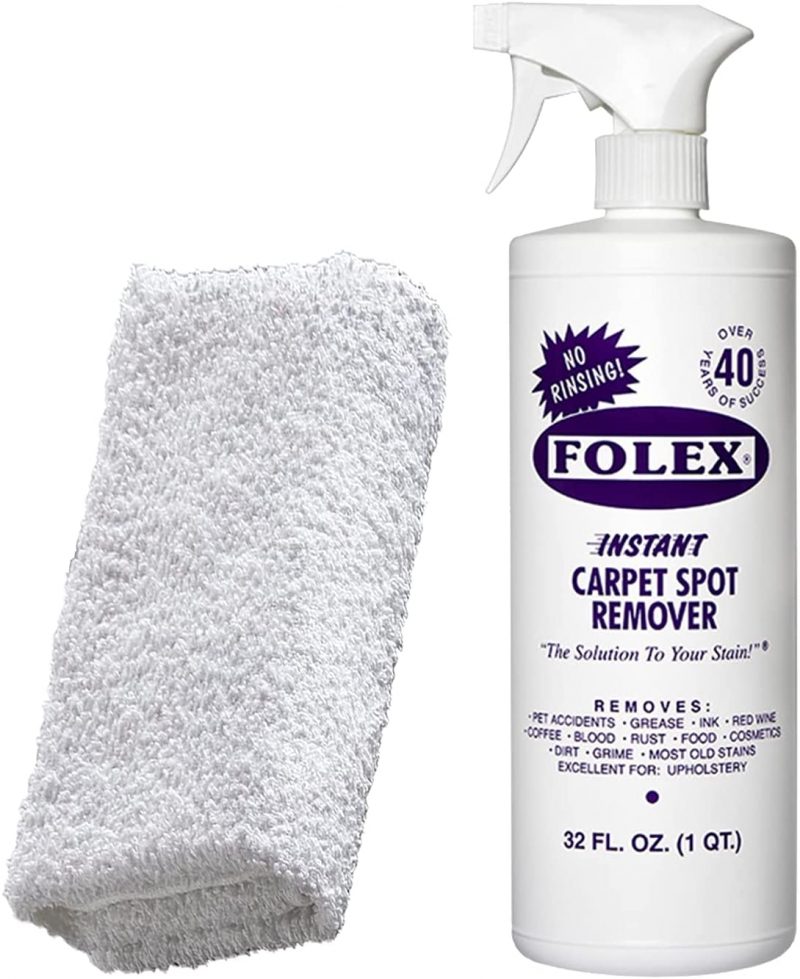 FOLEX Instant Carpet Spot Remover + Daley Mint Cloth. 32oz