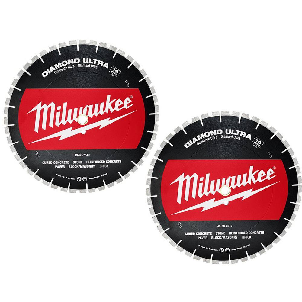 Milwaukee 49-93-7540-49-93-7540 14 in. Diamond Ultra Segmented Blade (2-Pack)