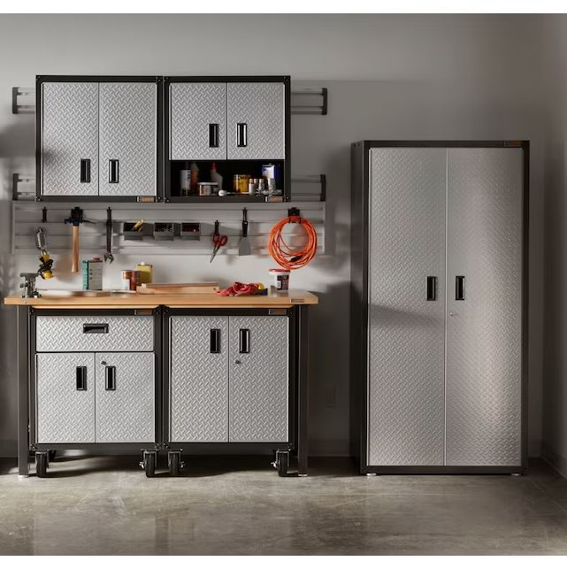 Gladiator GALG36KDYG Ready-to-Assemble Large GearBox Steel Freestanding or Wall-mounted Garage Cabinet in Gray (36-in W x 72-in H x 18-in D)