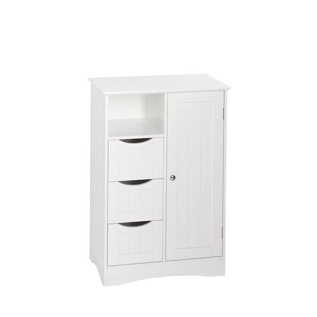 RiverRidge 06-086 Ashland 22.05-in W x 32.13-in H x 13.39-in D White Mdf Freestanding Linen Cabinet