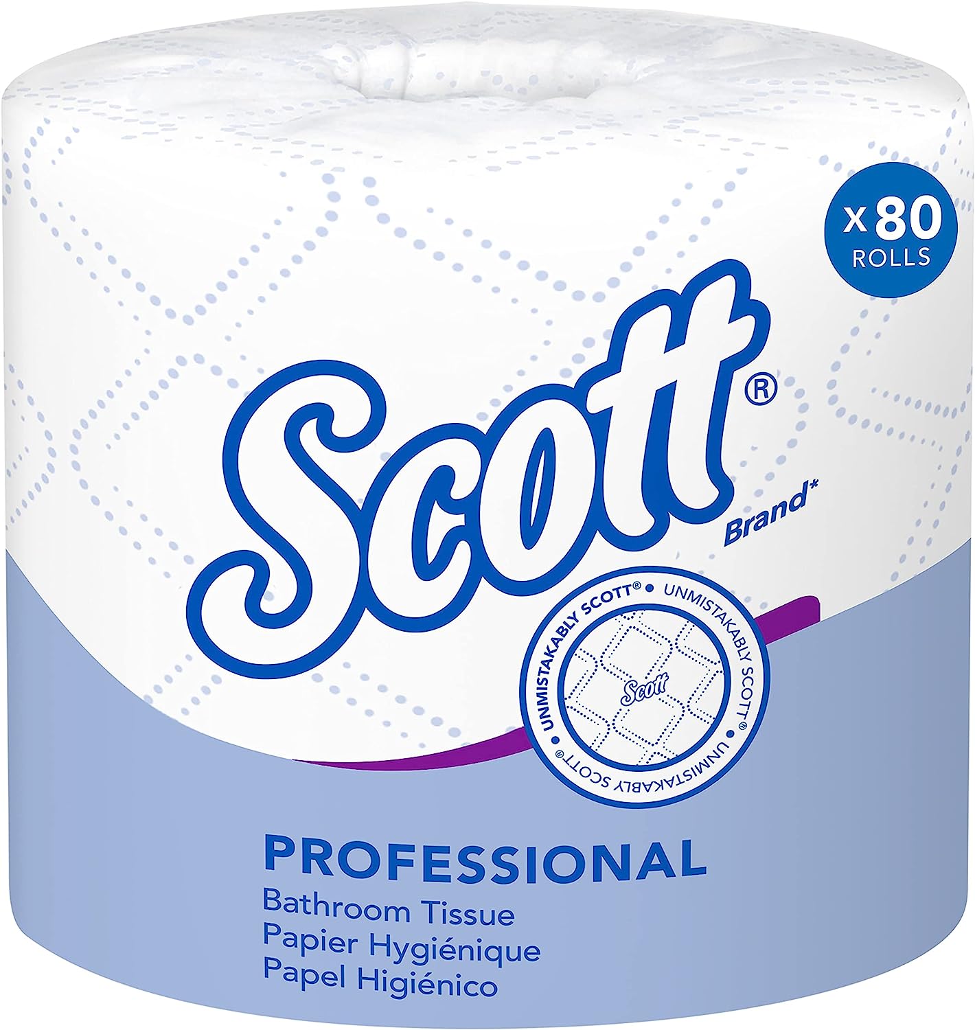 Scott® Professional Standard Roll Toilet Paper (04460). with Elevated Design. 2-Ply. White. Individually wrapped. (550 Sheets/Roll. 80 Rolls/Case. 44.000 Sheets/Case)