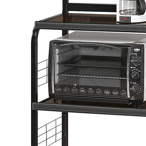 Crown Mark Baker-s Rack. Black metal with shelving and casters