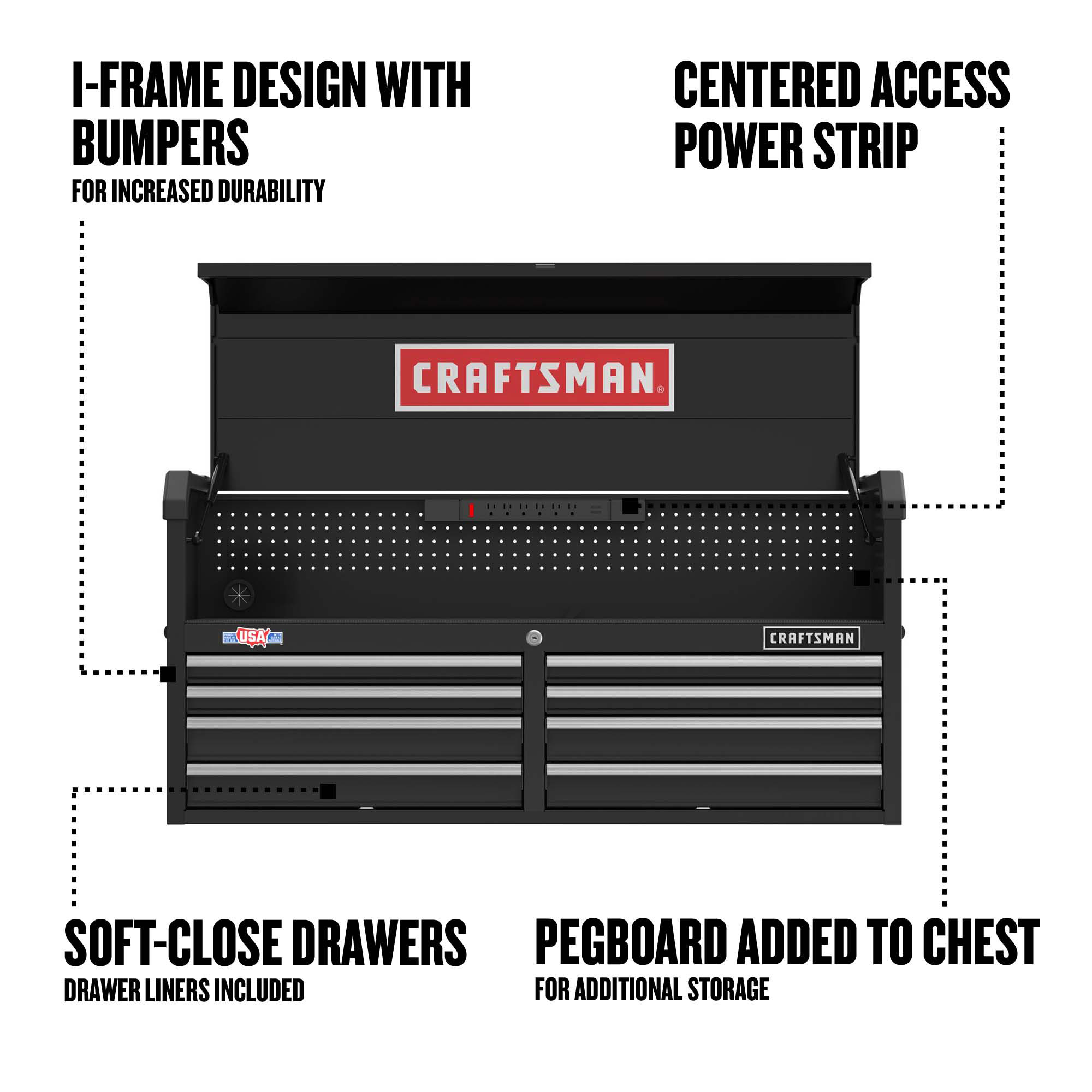 CRAFTSMAN 2000 Series 51.5-in W x 24.7-in H 8-Drawer Steel Tool Chest (Black)