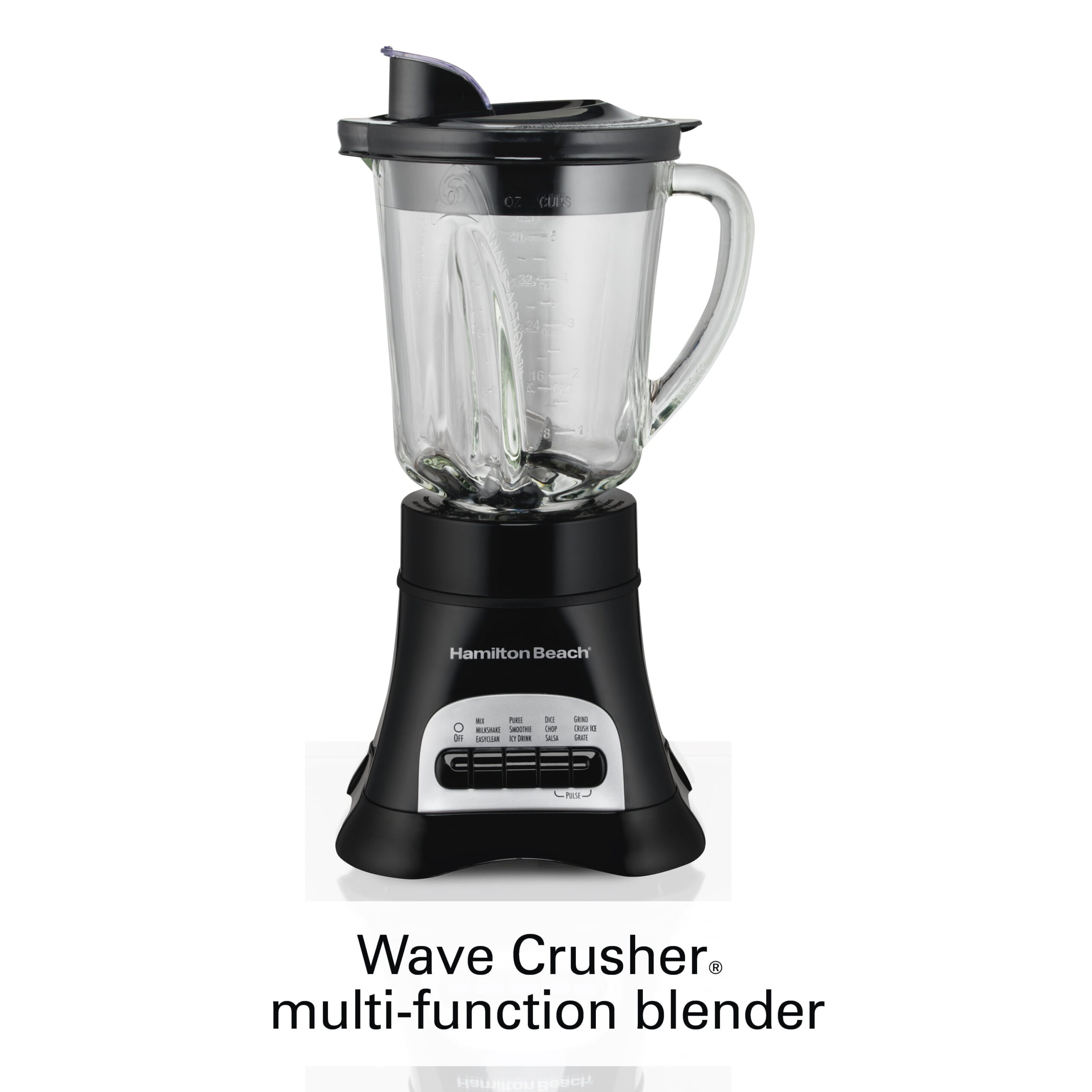 Hamilton Beach Wave Crusher Multi-Function Blender. 40 oz. Glass Jar. Black. 58165