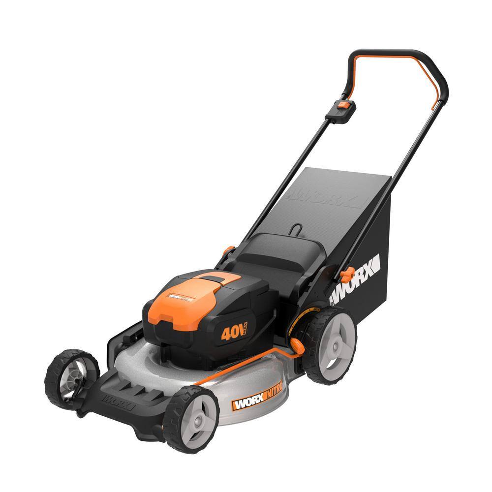 Worx WG751.3 Power Share Nitro 40V Cordless 20in. 4Ah Push Mower w/Mulching /Side Discharge. Brushless (Batteries & Charger Included)