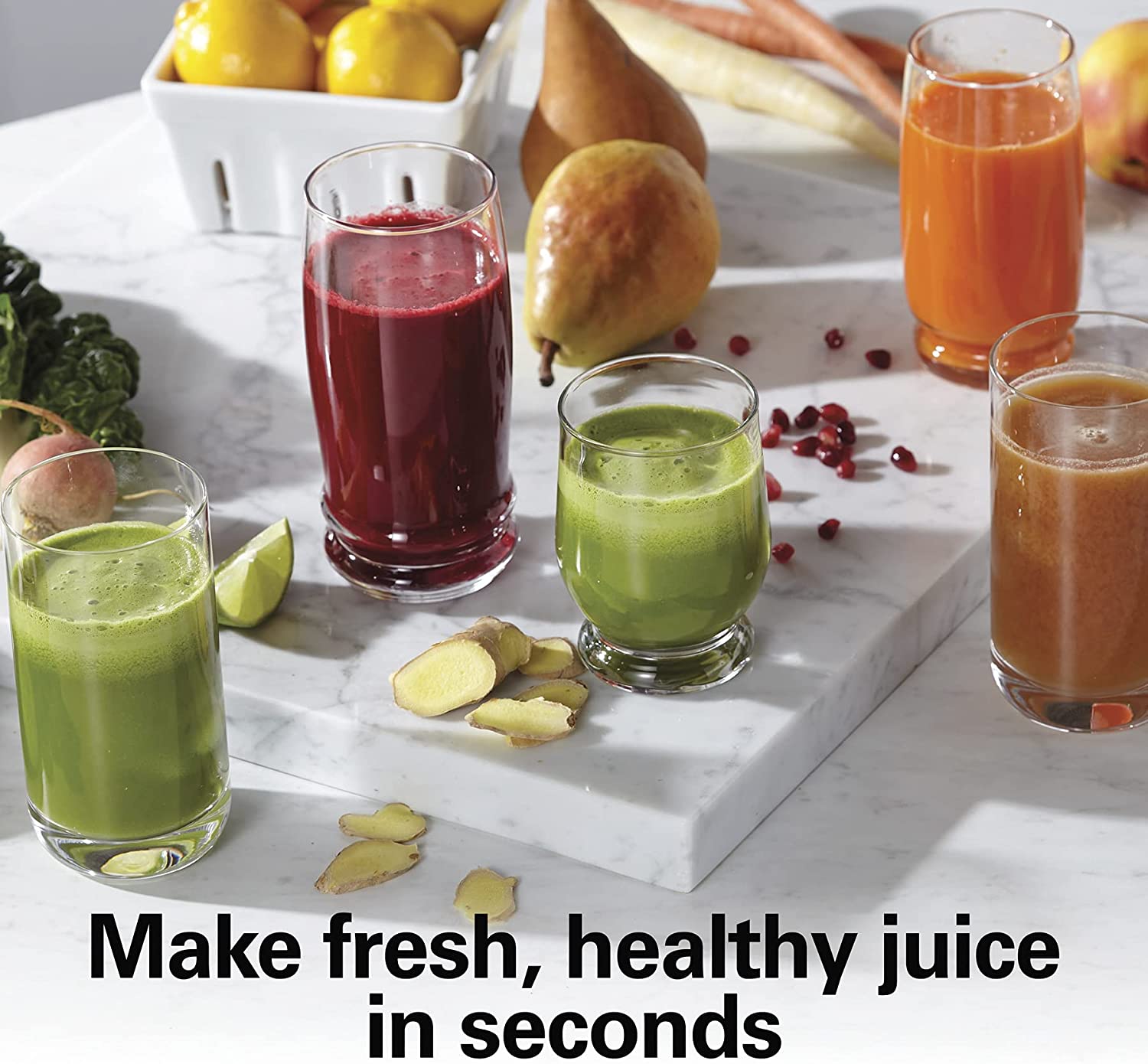 Hamilton Beach Juicer Machine. Big Mouth Large 3 Feed Chute for Whole Fruits and Vegetables. Easy to Clean. Centrifugal Extractor. BPA Free. 800W Motor. Silver