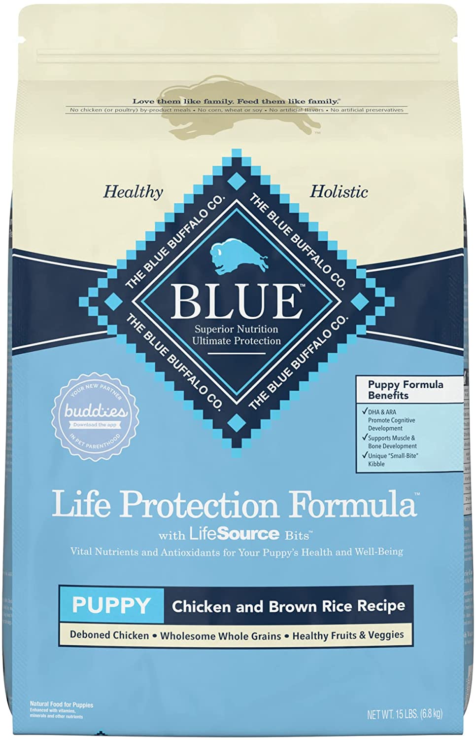 Blue Buffalo Life Protection Formula Natural Puppy Dry Dog Food. Chicken & Brown Rice