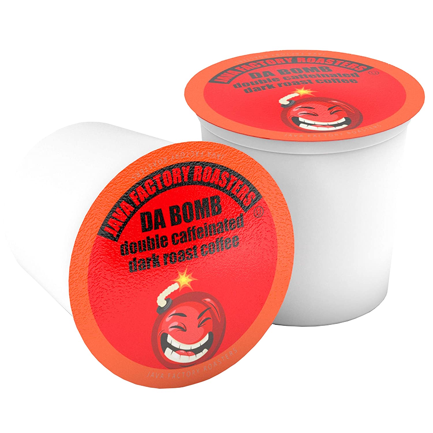Java Factory Coffee Pods High Caffeine Coffee Compatible with K Cup Brewers Including 2.0. Da Bomb Extra Bold Double Caffeinated. 80 Count