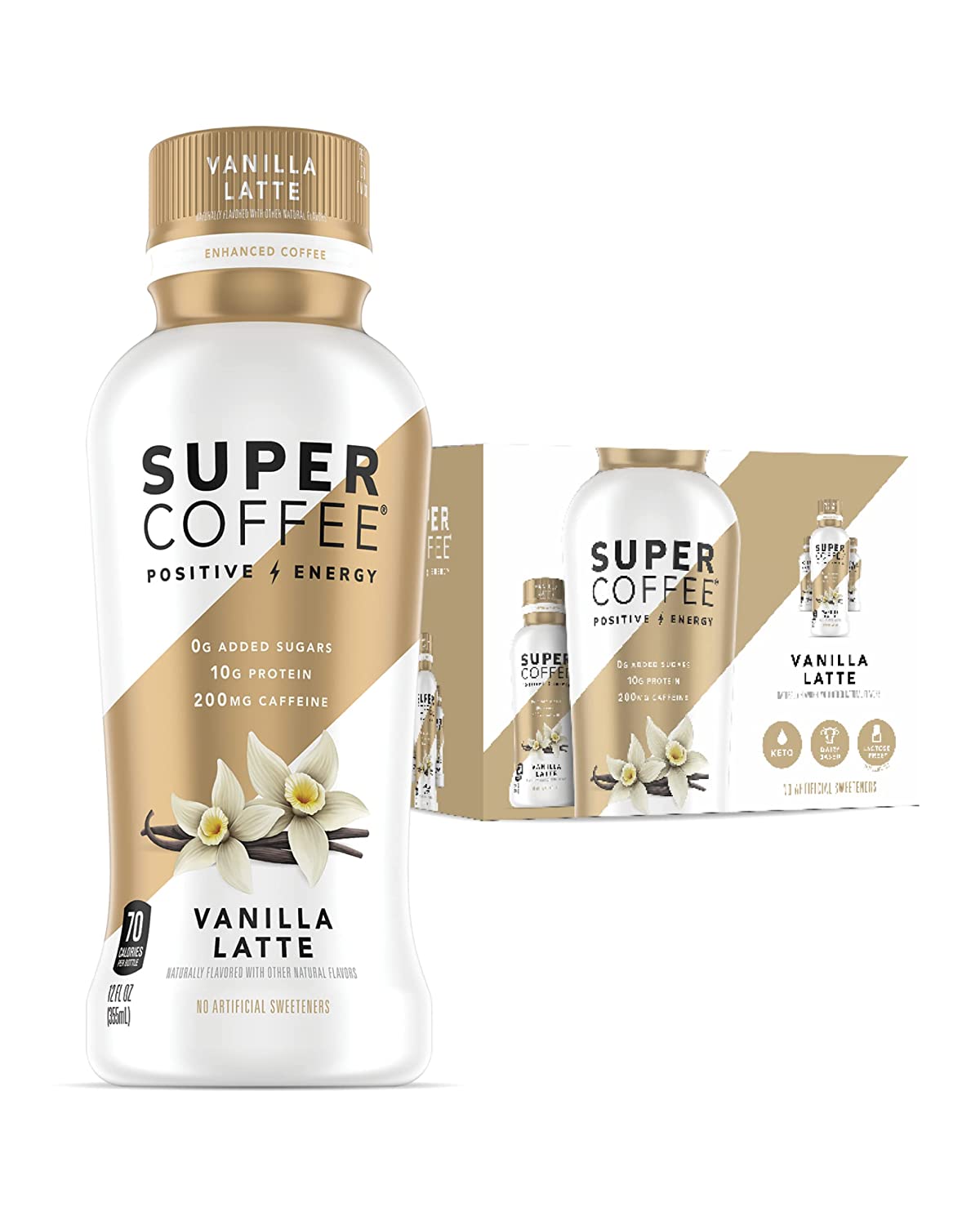 Kitu Super Coffee Vanilla Latte Protein Coffee 12 Pack 12 fl oz