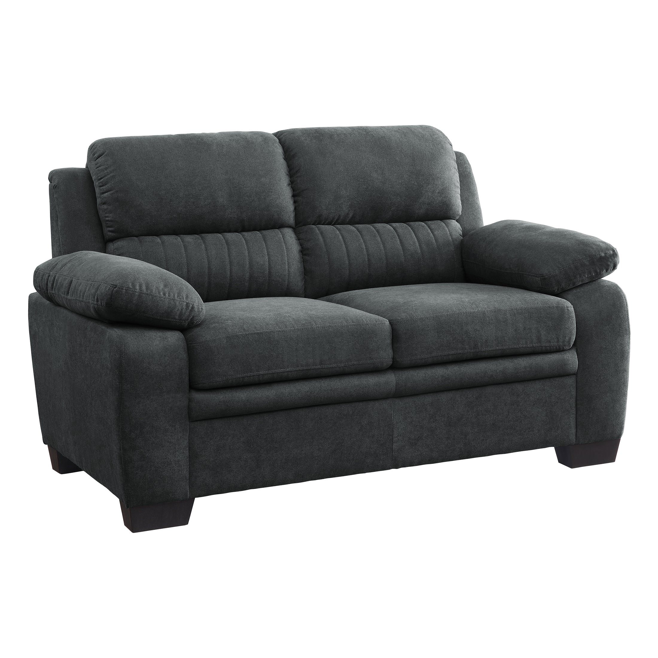 OakvillePark Milford Fabric Upholstered Living Room Loveseat. Dark Gray