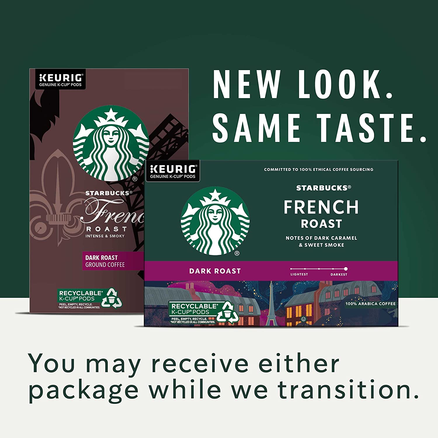 Starbucks K-Cup Coffee Pods Dark Roast Coffee French Roast 100% Arabica 24 Count (Pack of 4)