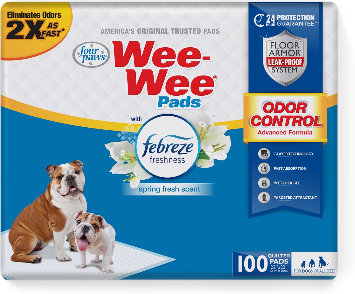 Wee-Wee Odor Control Dog Pee Pads. 22 x 23-in. Scented with Febreze Freshness. 100 Ct
