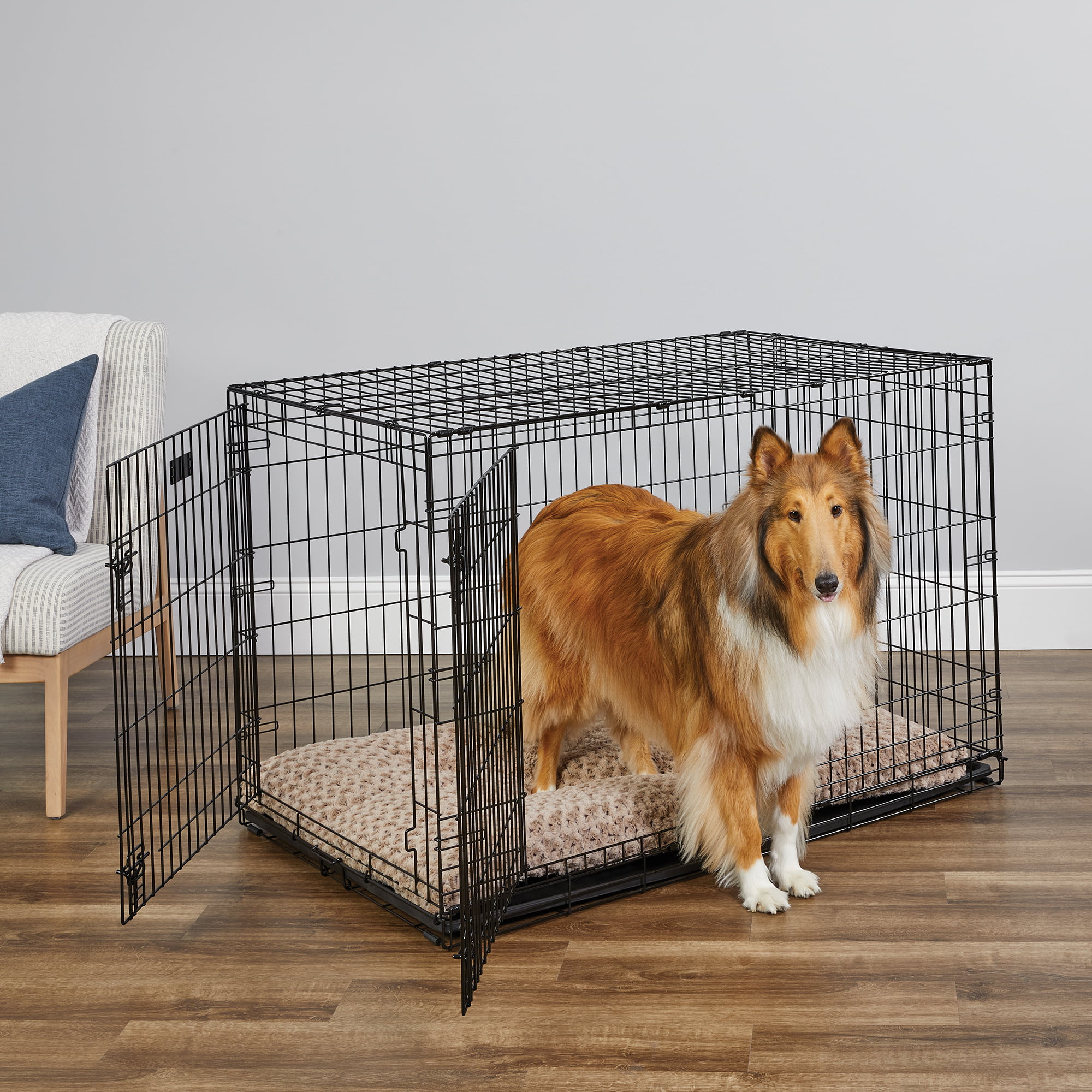 MidWest Homes For Pets Double Door iCrate Metal Dog Crate. 48″