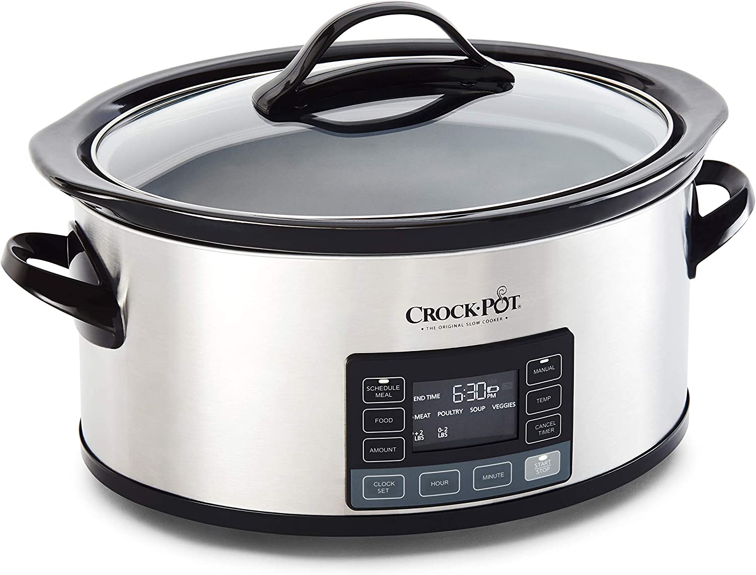 Crock-Pot MyTime Technology 6 Quart Programmable Slow Cooker and Food Warmer with Digital Timer. Stainless Steel (2137020)