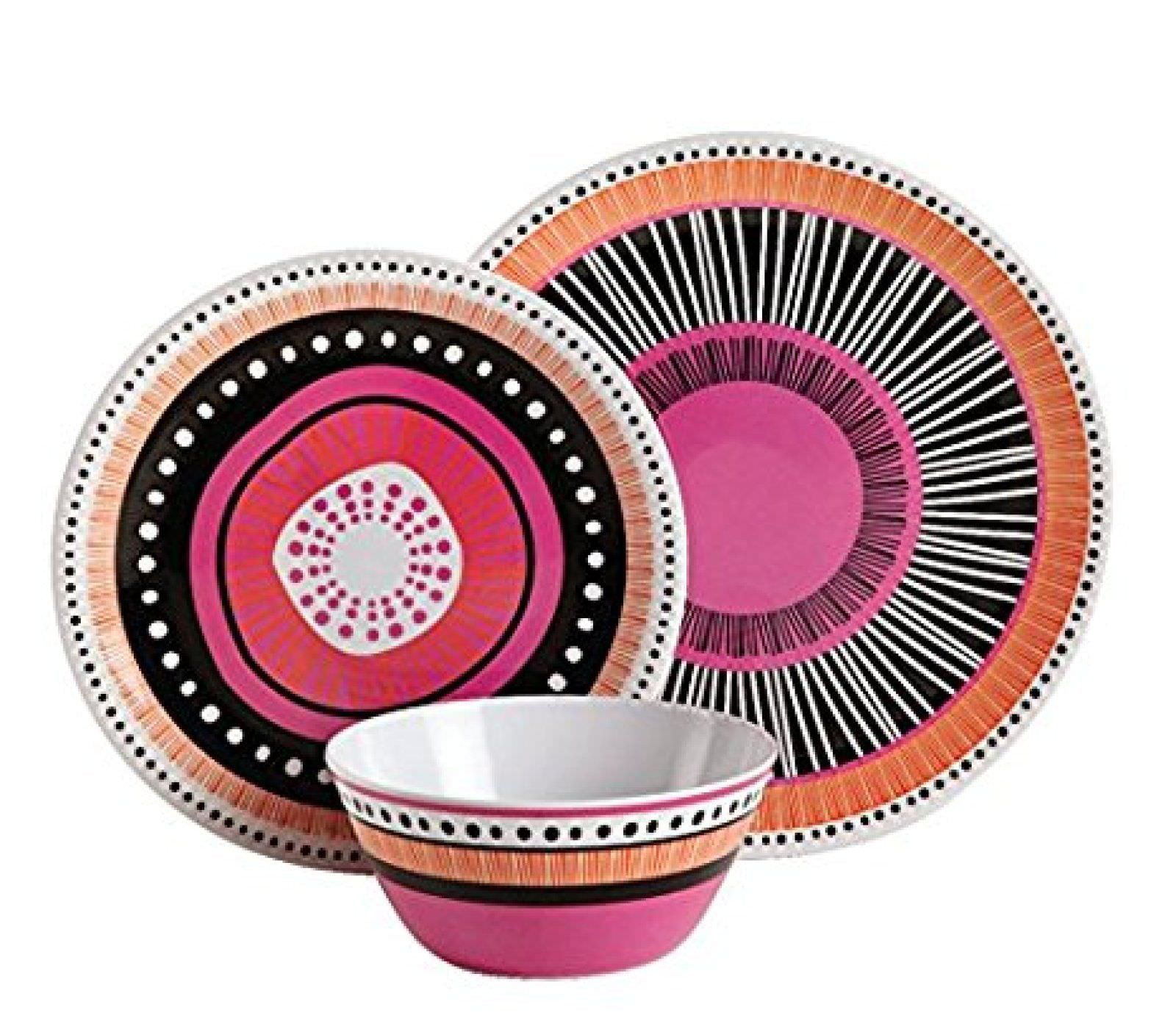 Gibson Almira 12 Piece Melamine Dinnerware Set