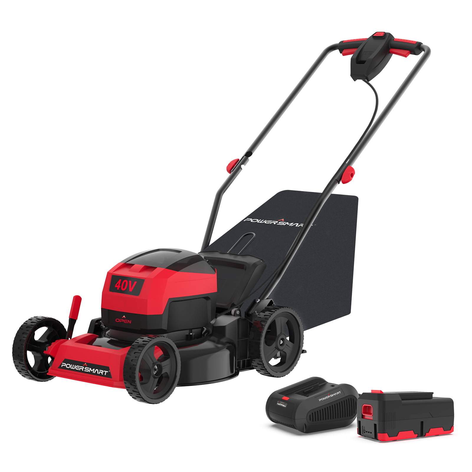 PowerSmart 40V 17-inch 3-in-1 Cordless Brushless Walk Behind Push Lawn Mower W/4.0Ah Battery and Charger .PS76418AP
