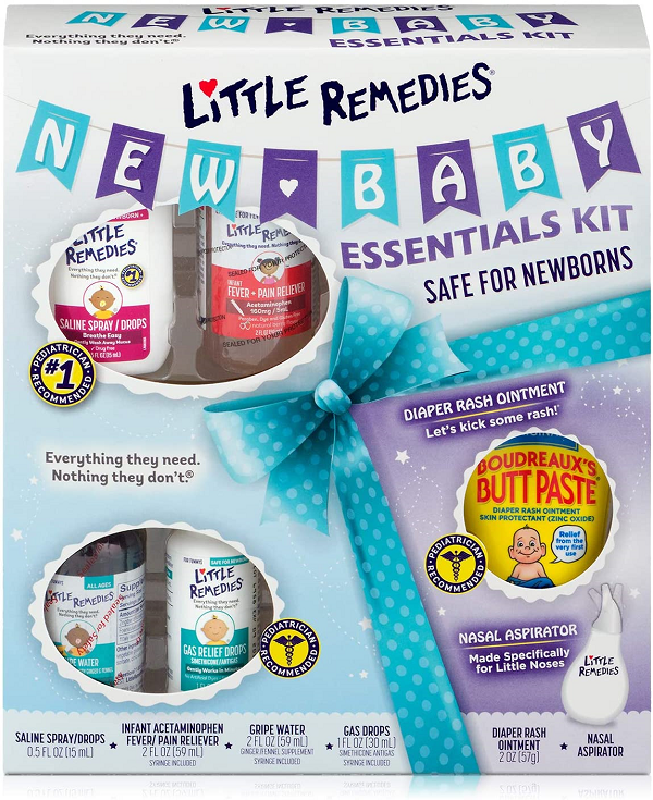 Little Remedies New Baby Essentials Kit. 6 Piece Kit for Baby-s Nose and Tummy