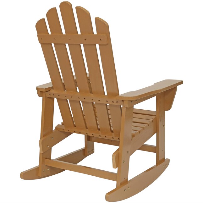 Sunnydaze Decor IEO-600-2PK 2 Brown Wood Frame Adirondack Chair(s) with Solid Seat