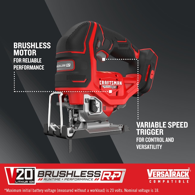 CRAFTSMAN Jig saw CMCS650B V20 RP 20-Volt Max Brushless Variable Speed Keyless Cordless (Tool only)